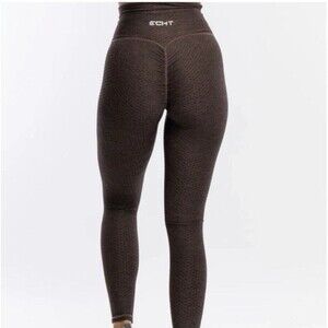 ECHT Weave Textured Scrunch Butt Leggings Size M Brown Bronze High Waisted